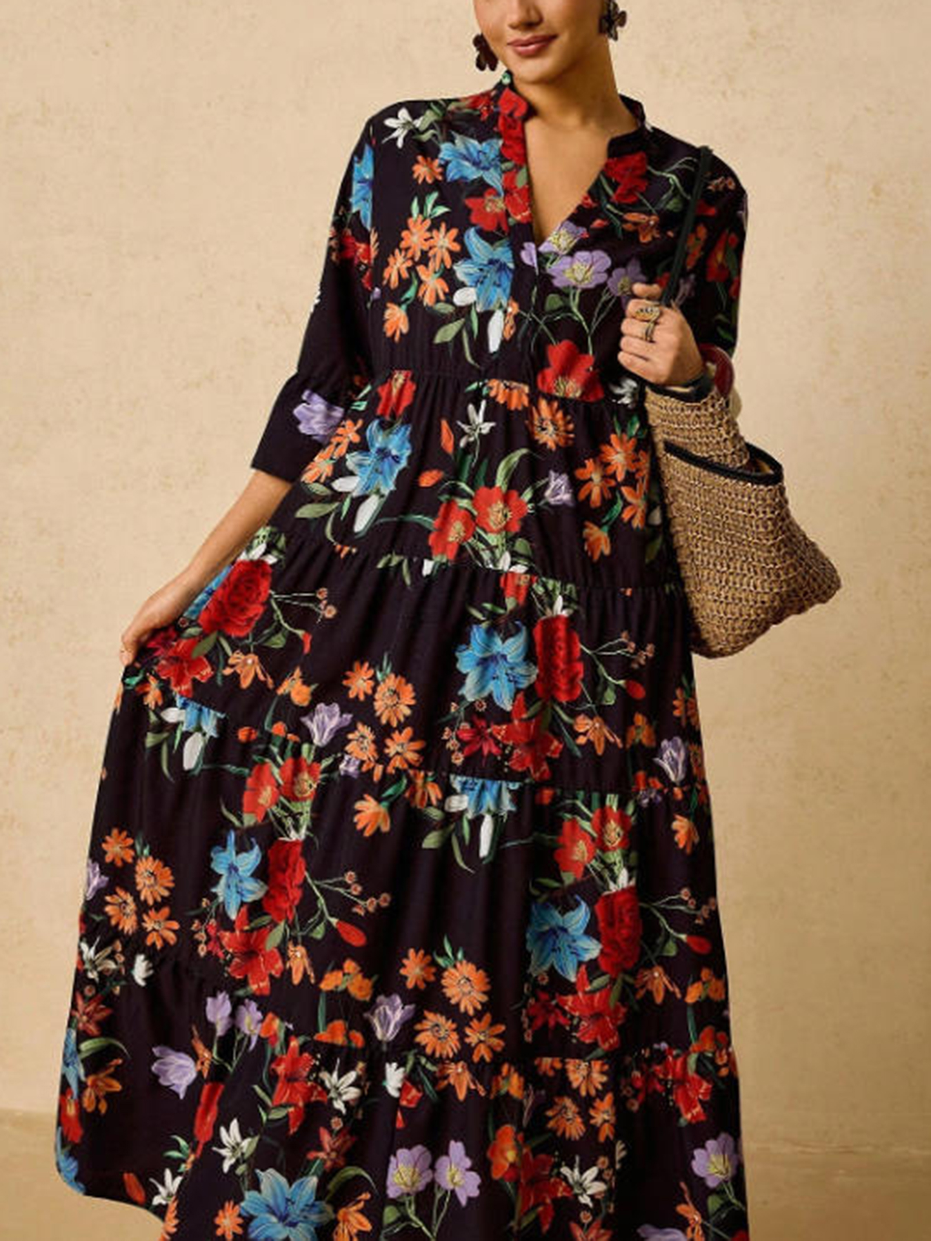 Ethnic Style Dresses - Spring/Summer New Elegant plus Size Women's