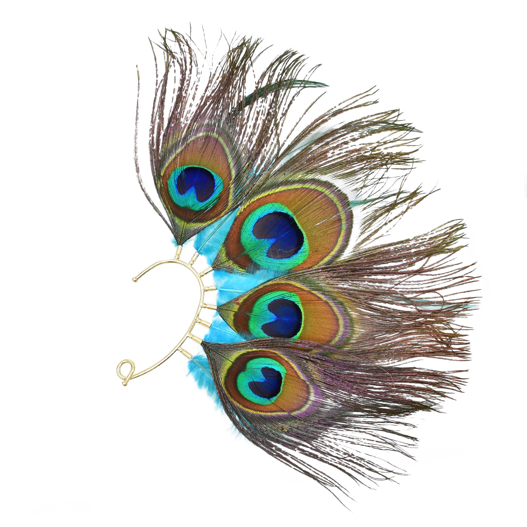 Ethnic Indian Fashion - Peacock Feathers Women Ear Cuff Exaggerated