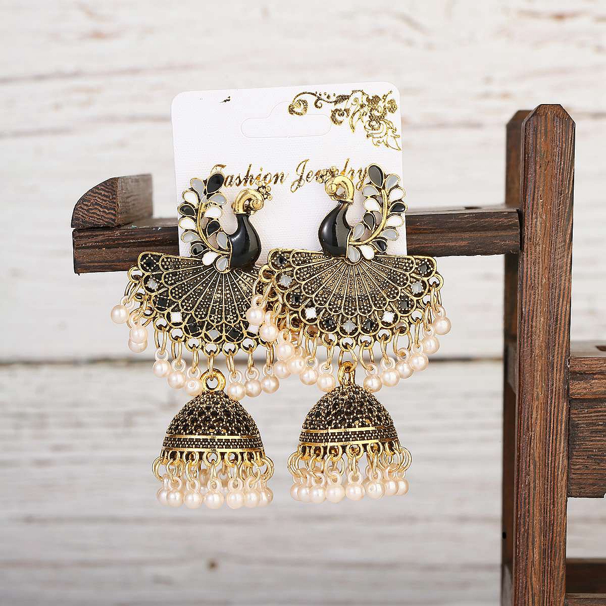 Ethnic Indian Fashion - Vintage Antique Indian Dripping Oil Peacock