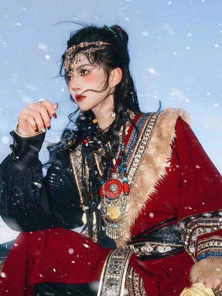New Tibetan robe Tibet brigade - Ethnic Style Dresses reseña y precio