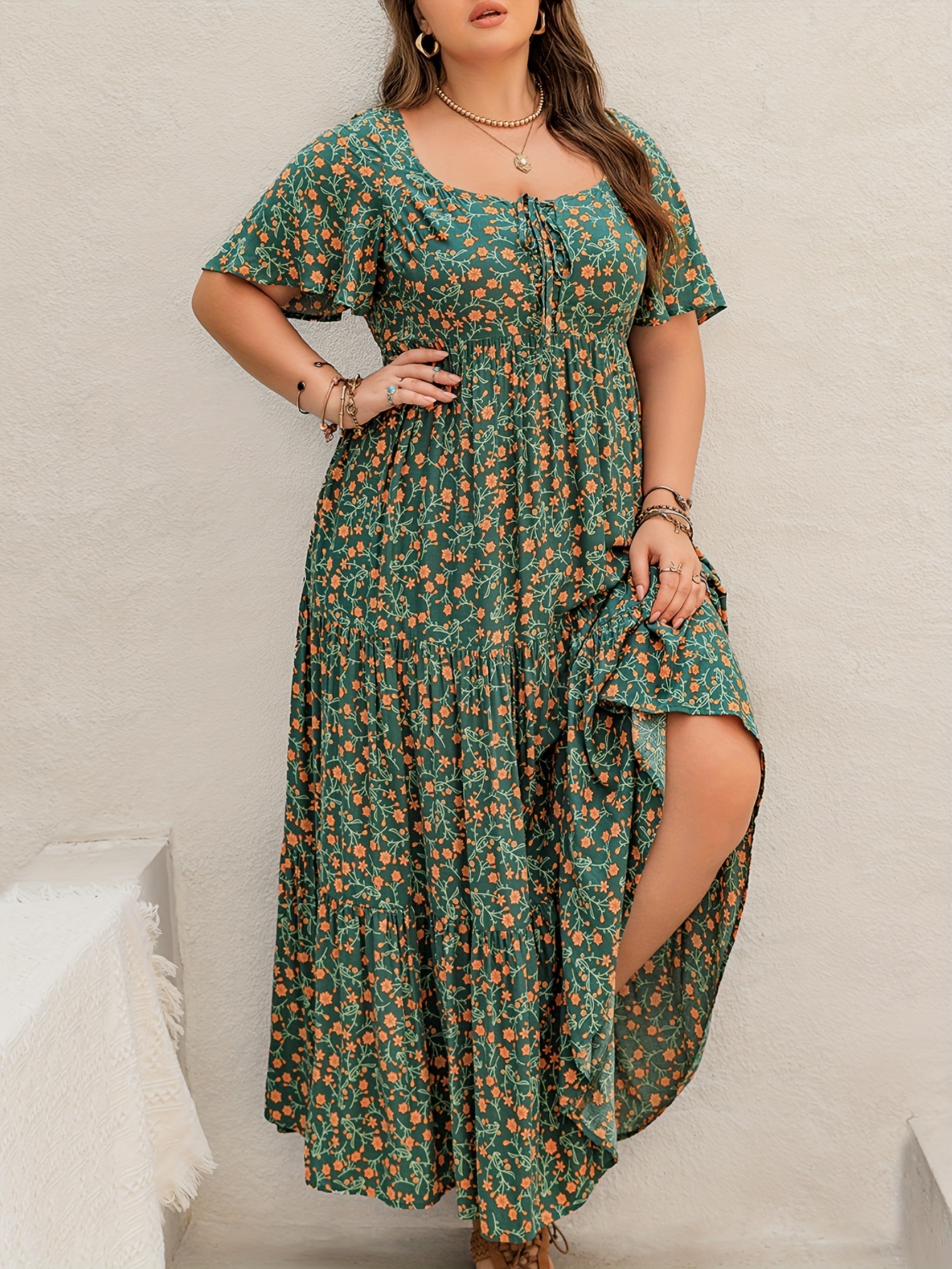 Plus Size Bohemian Long Dress  - Ethnic Style Dresses reseña y precio