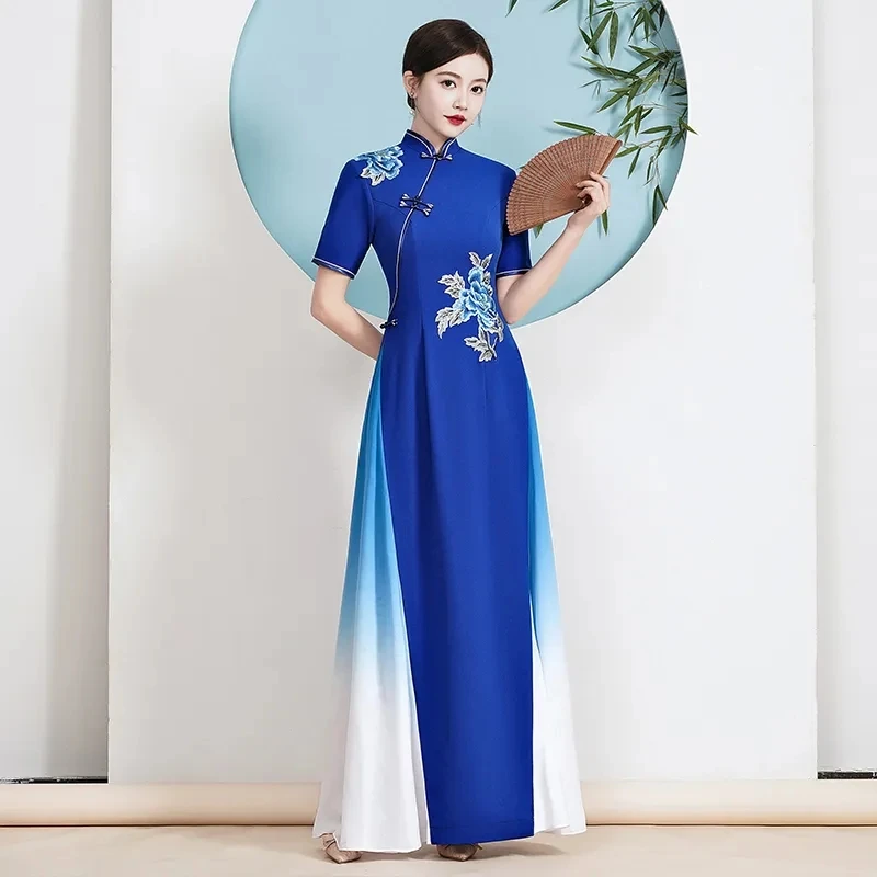 Womens Cheongsam Folk Style Vi - Ao Dai Vietnam Dress reseña y precio