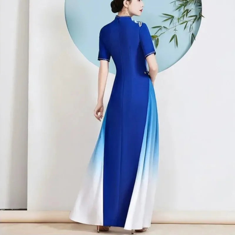 Womens Cheongsam Folk Style Vi - Ao Dai Vietnam Dress reseña y precio