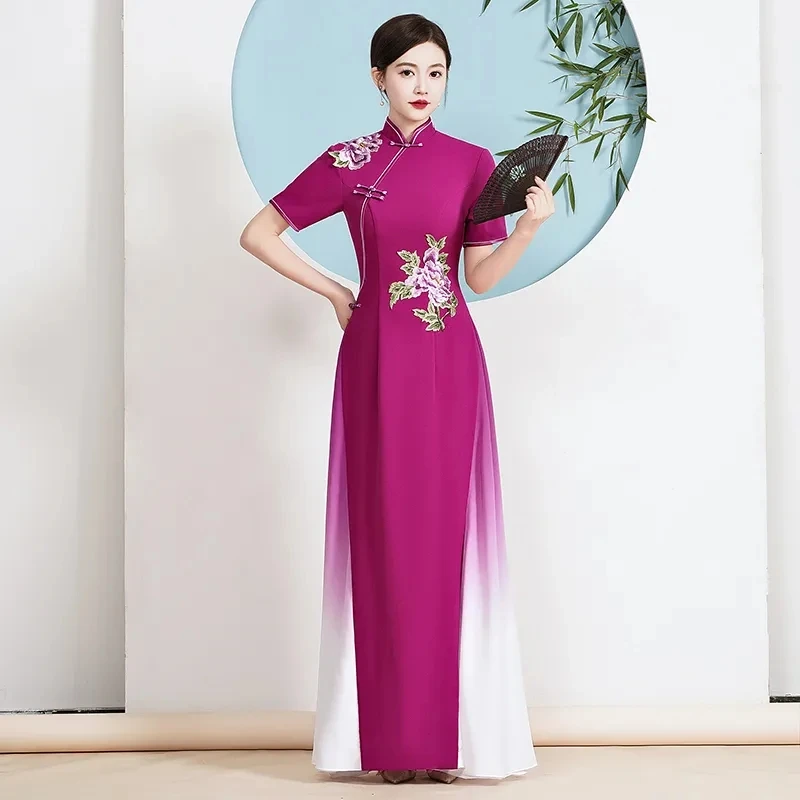 Womens Cheongsam Folk Style Vi - Ao Dai Vietnam Dress reseña y precio