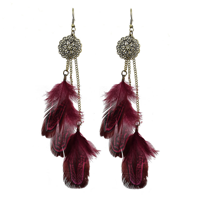 Bohemian Feather Earrings For  - Ethnic Indian Fashion reseña y precio