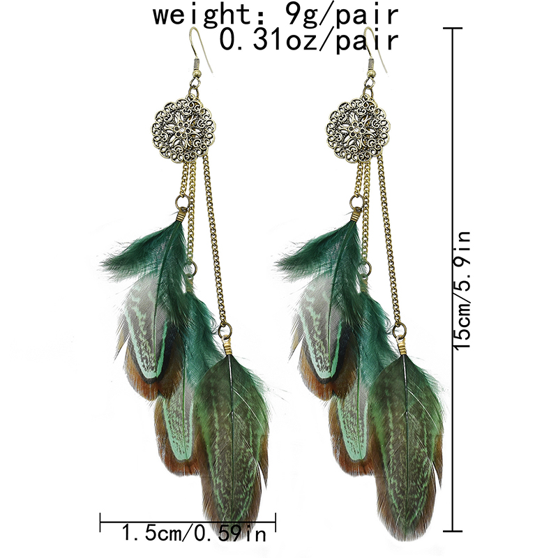 Bohemian Feather Earrings For  - Ethnic Indian Fashion reseña y precio