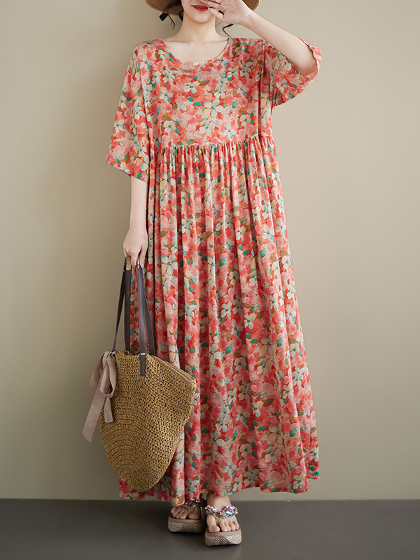Summer New plus Size round Nec - Ethnic Style Dresses reseña y precio