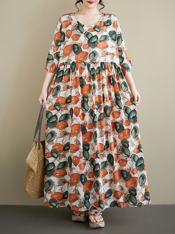 Summer New plus Size round Nec - Ethnic Style Dresses reseña y precio