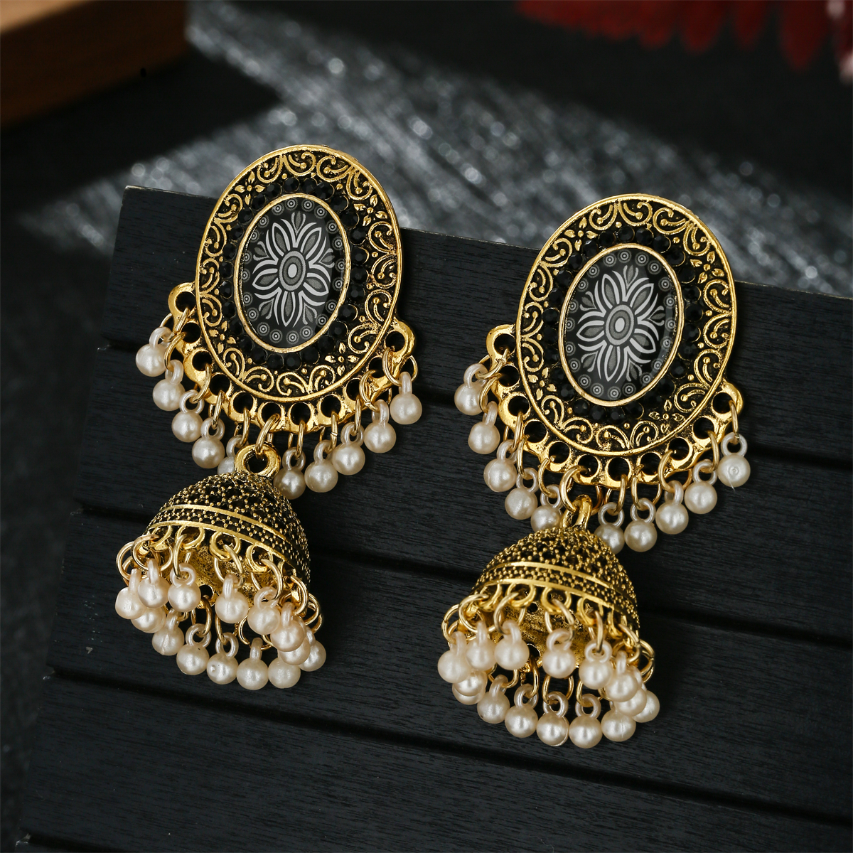 Classic Ethnic Red Flower Jhum - Ethnic Indian Fashion reseña y precio