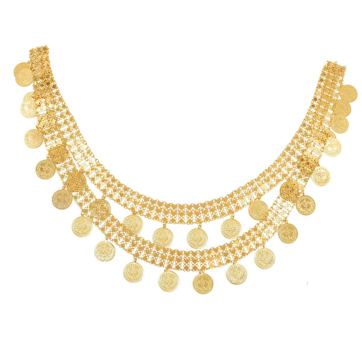 Gold Plated Simple Large Coins - Ethnic Indian Fashion reseña y precio