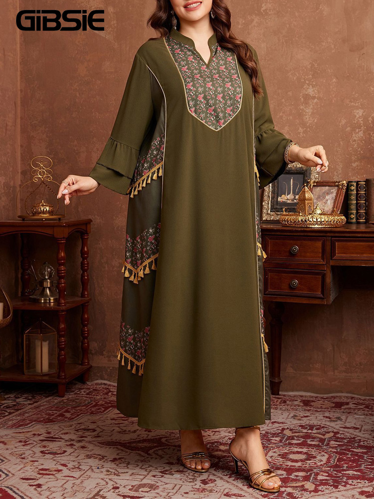 GIBSIE Plus Size Ethnic Style  - Ethnic Style Dresses reseña y precio
