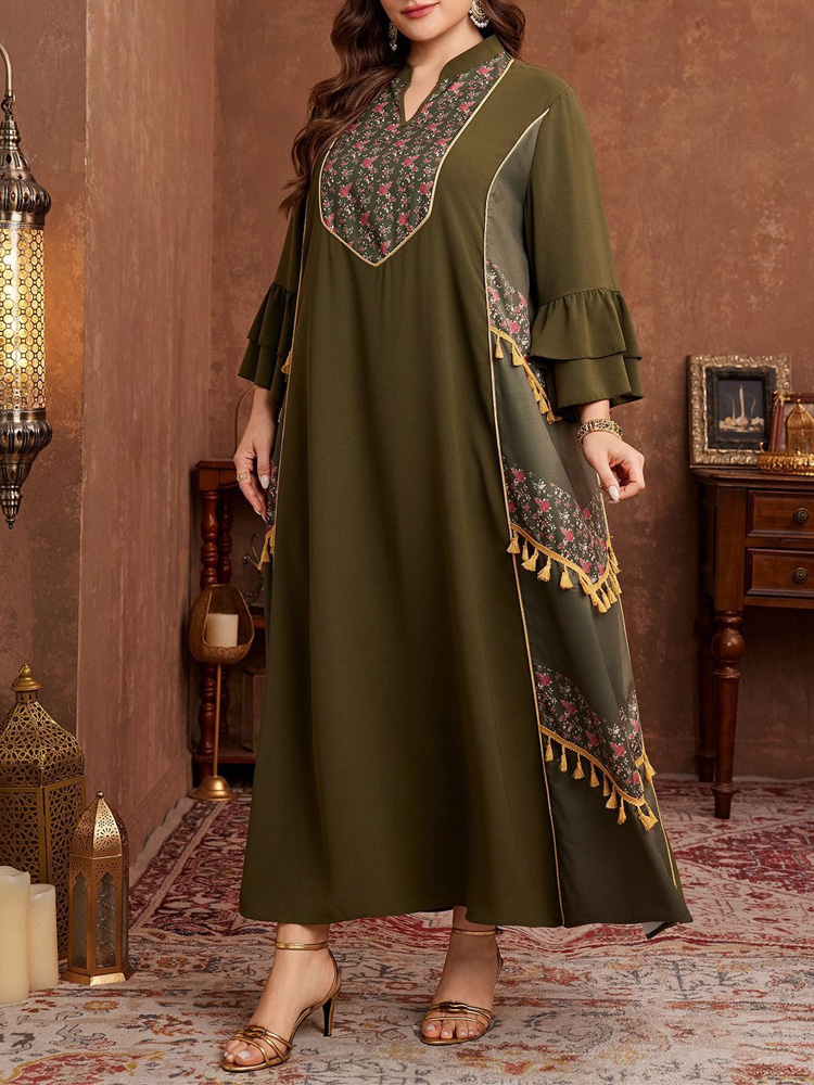 GIBSIE Plus Size Ethnic Style  - Ethnic Style Dresses reseña y precio